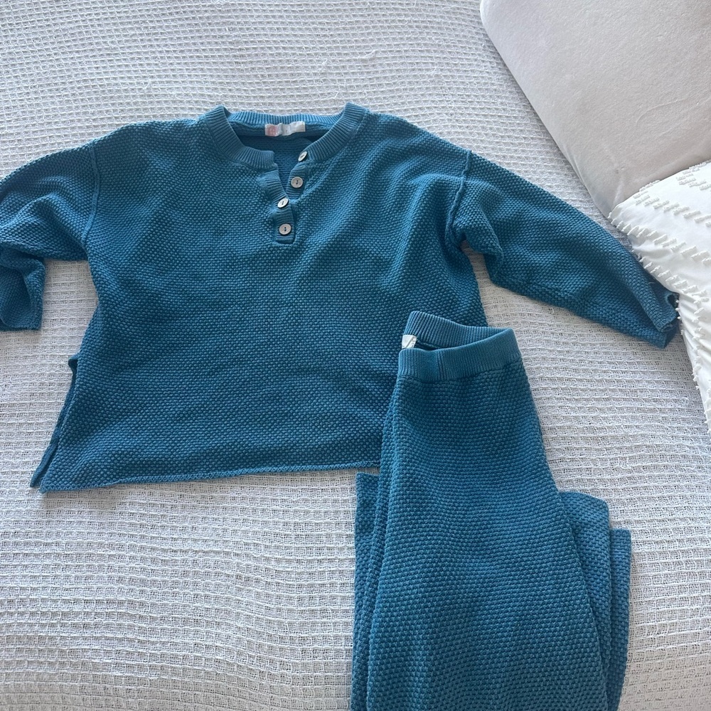 Free People Teal Sweater Set